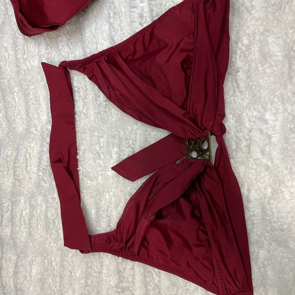 Becca by Becca virtue bikini maroon with bronze accents size small - Picture 9 of 12
